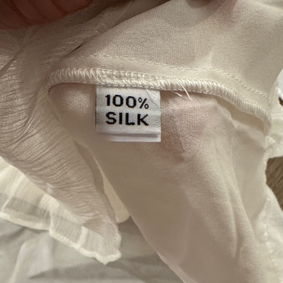 Elegant white 100% silk Mini Dress - Picture 5 of 7